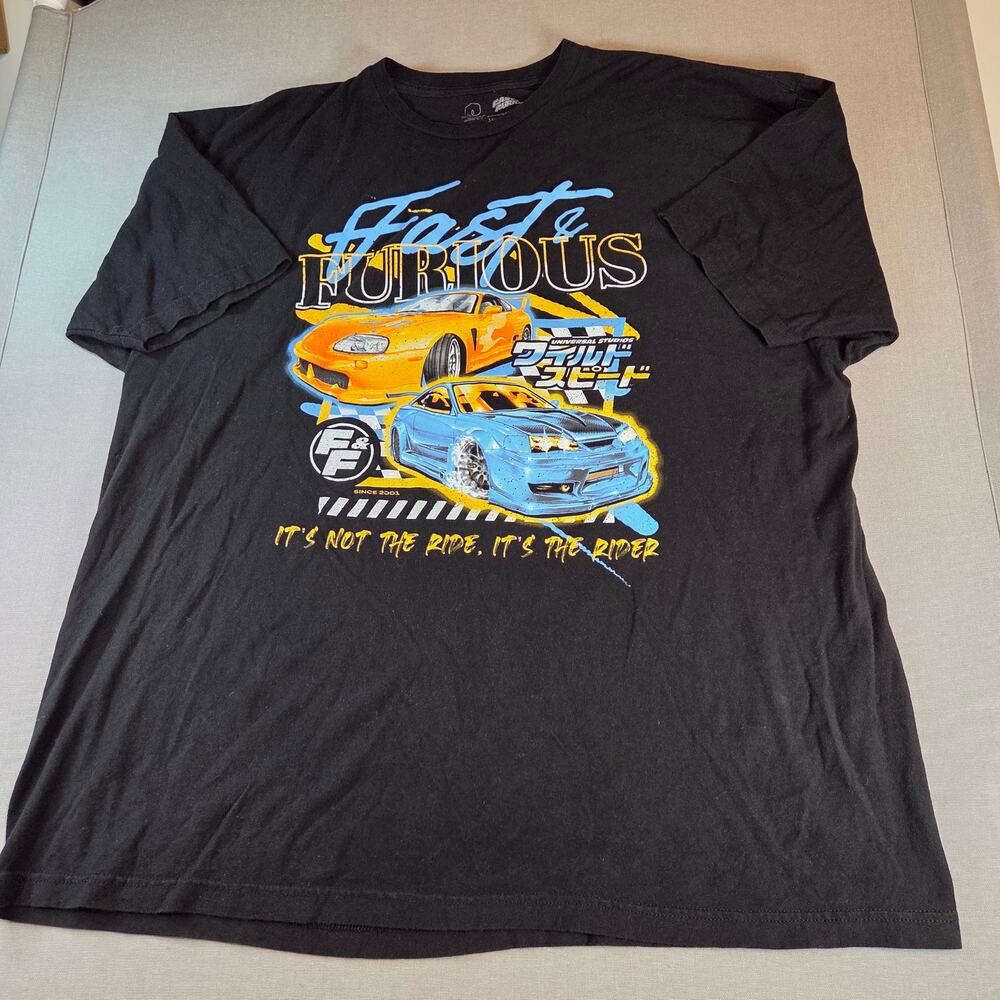 Fast & Furious Movie Cars Tee 3XL Black Universal Studios Racing Graphic